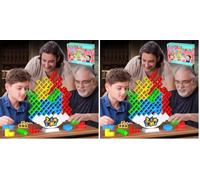 DUHLnote 64PCS Stack Game for Adult & Kids, Tetra Board Tower Games for Family Travel Party, 2 Players Balance Stacking Toy, Team Toys Building Block (Pack of 2)