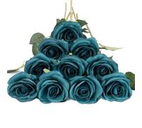 DuHouse 10 Pcs Artificial Silk Rose Flowers Long Stems Fake Flowers for Wedding Arrangement Centerpiece Home Kitchen Decor