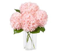 DuHouse 3Pcs Hydrangea Artificial Flowers 50cm Latex Hydrangeas(Pink)