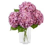 DuHouse 3Pcs Hydrangea Artificial Flowers 50cm Latex Hydrangeas(Rose Pink)