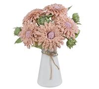 DuHouse 5Pcs Artificial Sunflowers, 43cm Long Stem Silk Sunflowers Realistic Teddy Sunflowers for Vases, Wedding Arrangements, Party, Grave, Outdoor or Home Decoration(Nude Pink)