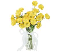 DuHouse 6PCS Gerbera Daisy Artificial Flowers Silk Bouquet - Faux Daisies for Home, Garden, Kitchen, Wedding, Party Decorations(Yellow)