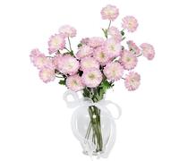 DuHouse 6PCS Gerbera Daisy Artificial Flowers Silk Bouquet - Faux Daisies for Home, Garden, Kitchen, Wedding, Party Decorations(Pink)