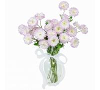 DuHouse 6PCS Gerbera Daisy Artificial Flowers Silk Bouquet - Faux Daisies for Home, Garden, Kitchen, Wedding, Party Decorations(Purple)