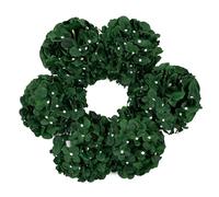 DuHouse 8.7" Silk Hydrangea Flower Heads with Stems Fake Hydrangeas Flowers for DIY Wedding Centerpiece Home Decor,Pack of 6(Dark Green)