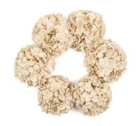 DuHouse 8.7" Silk Hydrangea Flower Heads with Stems Fake Hydrangeas Flowers for DIY Wedding Centerpiece Home Decor, Pack of 6(Sand)