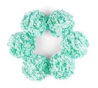 DuHouse Artificial Bigger Silk Hydrangea Flower Heads with Stem Realistic Fake Hydrangea Flower Bouquets for Wedding Home Party Garden Centerpiece Pack of 6(Teal Blue)