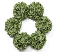 DuHouse Artificial Bigger Silk Hydrangea Flower Heads with Stem Realistic Fake Hydrangea Flower Bouquets for Wedding Home Party Garden Centerpiece Pack of 6(Sage Green)