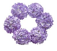 DuHouse Artificial Bigger Silk Hydrangea Flower Heads with Stem Realistic Fake Hydrangea Flower Bouquets for Wedding Home Party Garden Centerpiece Pack of 6(Purple)