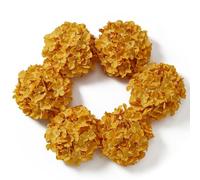 DuHouse Artificial Bigger Silk Hydrangea Flower Heads with Stem Realistic Fake Hydrangea Flower Bouquets for Wedding Home Party Garden Centerpiece Pack of 6(Mustard Yellow)