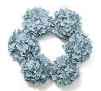 DuHouse Artificial Bigger Silk Hydrangea Flower Heads with Stem Realistic Fake Hydrangea Flower Bouquets for Wedding Home Party Garden Centerpiece Pack of 6(Grey Blue)