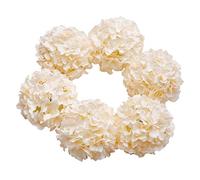 DuHouse Artificial Bigger Silk Hydrangea Flower Heads with Stem Realistic Fake Hydrangea Flower Bouquets for Wedding Home Party Garden Centerpiece Pack of 6(Champgane)