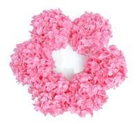 DuHouse Artificial Hydrangea Silk Flower Heads with Stem Fake Hydrangea Flowers for Wedding Home Garden Centerpiece Pack of 6(Peachy Pink)