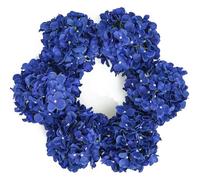 DuHouse Artificial Hydrangea Silk Flower Heads with Stem Fake Hydrangea Flowers for Wedding Home Garden Centerpiece Pack of 6(Klein Blue)