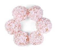 DuHouse Artificial Silk Hydrangea Flower Heads 6Pcs(Baby Pink) | Bigger Fake Hydrangeas with Stems, Realistic Faux Hydrangea Flower Bouquets, Wedding Home Party Garden Centerpiece