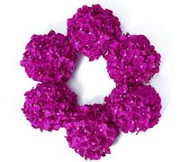 DuHouse Artificial Silk Hydrangea Flower Heads 6Pcs(Dark Fuchsia) | Bigger Fake Hydrangeas with Stems, Realistic Faux Hydrangea Flower Bouquets, Wedding Home Party Garden Centerpiece