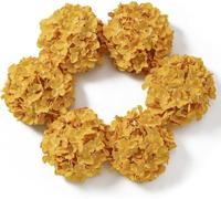 DuHouse Artificial Silk Hydrangea Flower Heads 6Pcs(Mustard Yellow) | Bigger Fake Hydrangeas with Stems, Realistic Faux Hydrangea Flower Bouquets, Wedding Home Party Garden Centerpiece