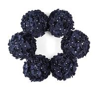 DuHouse Artificial Silk Hydrangea Flower Heads 6Pcs(Navy Blue) | Bigger Fake Hydrangeas with Stems, Realistic Faux Hydrangea Flower Bouquets, Wedding Home Party Garden Centerpiece