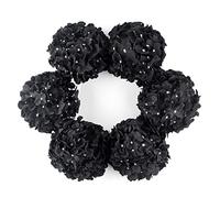 DuHouse Artificial Silk Hydrangea Flower Heads Fake Hydrangeas 6Pcs(Black)