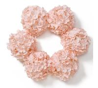 DuHouse Artificial Silk Hydrangea Flower Heads Fake Hydrangeas 6Pcs(Blush)