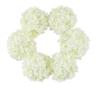 DuHouse Artificial Silk Hydrangea Flower Heads Fake Hydrangeas 6Pcs(Cream) | Bigger Fake Hydrangeas with Stems, Realistic Faux Hydrangea Flower Bouquets, Wedding Home Party Garden Centerpiece