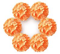 DuHouse Artificial Silk Hydrangea Flower Heads Fake Hydrangeas 6Pcs(Orange) | Bigger Fake Hydrangeas with Stems, Realistic Faux Hydrangea Flower Bouquets, Wedding Home Party Garden Centerpiece