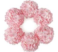 DuHouse Artificial Silk Hydrangea Flower Heads Fake Hydrangeas 6Pcs(Pink) | Bigger Fake Hydrangeas with Stems, Realistic Faux Hydrangea Flower Bouquets, Wedding Home Party Garden Centerpiece