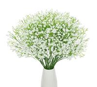 DuHouse White Artificial Gypsophila Flowers with Stems 10Pcs | Real Touch Gypsophila Blossom, 55cm Long, Flower Arrangement Wedding Home Garden Decor