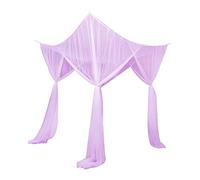Duiaynke 4 Corner Bed Post Bed Canopy Curtains Purple Bed Canopy Net, Breathable Mesh Away from Mosquitoes Design Bed Canopy Net