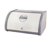 Duiaynke Bread Storage Container Metal Bread Box for Pantry Kitchen Counter Farmhouse, White Pink, 315x255x170mm (White Gray)
