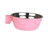 Duiaynke Crate Dog Bowl Cage Coop Cups Cat Dog Pet Slow Feeder Food Bowl for Bird Ferret Rabbit Puppy Parrot, Pink