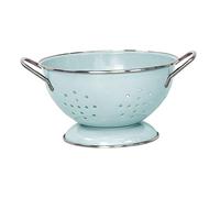 Duiaynke Enamel Coated Colander Strainer Bowl, Vintage Style Self Draining Fruit Dishes, Metal Dinnerware Set, Home Kitchen Table Centerpiece Decoration (Small Green)