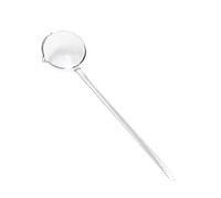 Duiaynke Gravy Serving Ladle 9.92" Long Mouth Blown Glass Elegant Spoon Serving Utensil for Gravy, Sauce & Salad Dressing (Clear)