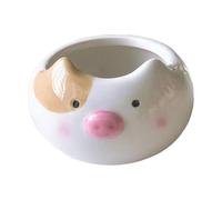 Duiaynke Hamster Feeding Bowl Cute Small Animal Food Water Bowl Ceramic Bunny Feeding Pet Food for Rat Chinchilla Small Animals (Pig)