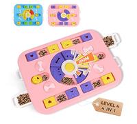 DuiDuiQ Cat Puzzle Feeder with Sound: 4-in-1 Interactive Stimulating Toys for Cats and Large & Small Dogs, Dog Enrichment Toys & Cat Puzzle Toy to Prevent Boredom and Overeating (L-Level4-Pink)