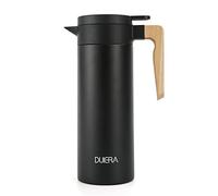 DUIERA 51 oz Coffee Carafe Double Walled Thermal Carafe Stainless Steel, 1.5 L Beverage Dispenser Keeping Hot/Cold - Black