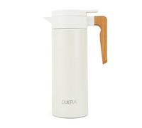 DUIERA 51 oz Coffee Carafe Double Walled Thermal Carafe Stainless Steel, 1.5 L Beverage Dispenser Keeping Hot/Cold - White