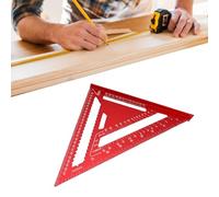 DUIMIMI 12 Inch Heavy Duty Aluminum Rafter Square Multi Function Angle Protractor Clear Engraved Scales for Woodworking Carpentry Framing Roofing Construction Red