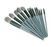 DUIMIMI 13pcs Professional Makeup Brush Set - Green Soft Bristle Cosmetic Brushes for Blusher, Eyeshadow, Foundation & Powder, Portable Design for Makeup Enthusiasts (Verde)