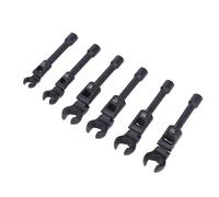 Duimimi Crow's Foot Wrench Set 6PCS Line Wrench Set 3/8in Drive Metrical Crowfoot Wrenches 12-19mm 180 Degree Adjustable Head Cr V Steel with Storage Box for Automotive Repair