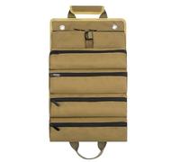 DUIMIMI Roll Up Tool Bag with 6 Pockets, 4 Large Capacity Pockets and 2 Detachable Pockets, Oxford Cloth Tool Organizer for Electricians, Carpenters, Motorcycle Gear, Khaki Color
