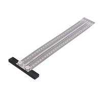 DUIMIMI Stainless Steel Woodworking Ruler 300mm Right Angle Line Locator T Square, Carpenter Scriber Tool for Marking Horizontal, Vertical, Parallel Lines, Accurate Measurement