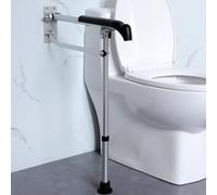 DUIMIMI Toilet Safety Rail Height Adjustable Hand Support Non Slip Foldable Toilet Handrail for Seniors Elderly Handicap Toilet Safety Frame Support Rail Safety Bar for Toilet Heav