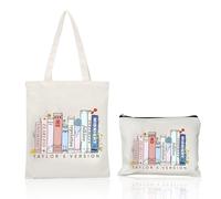 DUINIU 1 Large Canvas Bag, 1 Storage Bag, Portable Commuter Bag, Cosmetic Bag, Fashionable Shoulder Bag, Thanksgiving, Valentine's Day