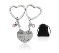 DUINIU 1 Pair of Heart-Shaped Keychain Set, Love Necklace Pendant, Mother and Daughter Keychain Set, Maternal Love Keychain, Gift for Mom.