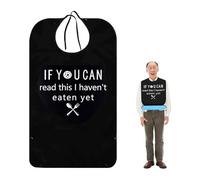 DUINIU 1 Piece Black Knife and Fork Pattern Adult Bib, Adult Bib, Eating Bib, Waterproof Bib, Washable Bib, Comfortable and Skin-Friendly, Suitable for Adults and the Elderly for Dining