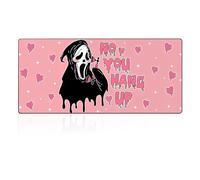 DUINIU 1 Piece Ghost Desk Pad, Large Mouse Pad, Desk Gaming Accessories, Office Desk Pad, Non-Slip Large Desk Pad, Suitable for Office Desk, Game Table, School Desk (Pink)