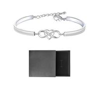 DUINIU 1 Piece Heart Shaped Bracelet for Women, 1 Piece Storage Box, Silver Bracelet for Women, Adjustable Bracelet, Fashionable and Simple Jewelry, Suitable for Ladies and Girls