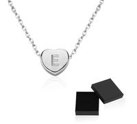 DUINIU 1 Piece Initial Necklace, Letter E, Silver, Women's Jewelry, Personalized Name Necklace, Girl Gift