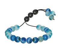 DUINIU 1 Piece Striped Agate Bead Bracelet, Lucky Bracelet, Gemstone Bracelet, Meditation Rosary, Jewelry